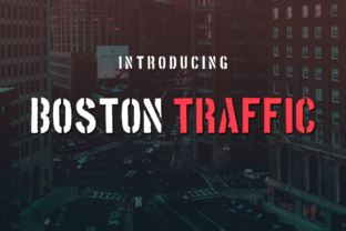 Boston Traffic: A Bold Stencil Font for Modern Web Layouts